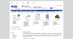 Desktop Screenshot of filtec-luftfilter.de